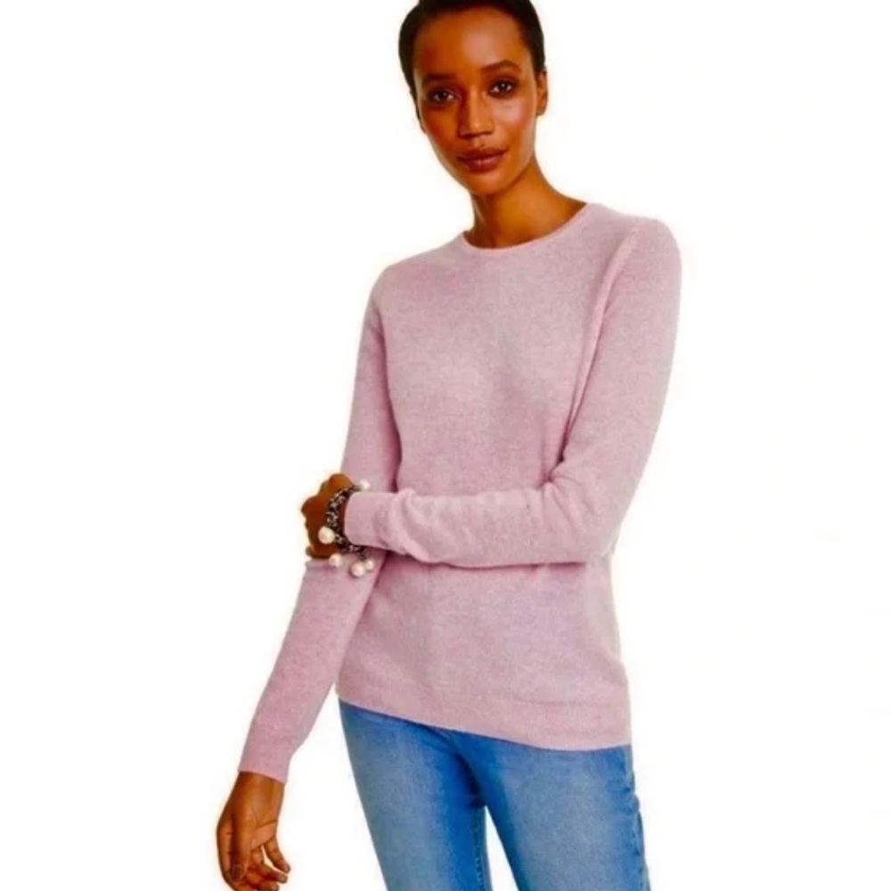 NWT Charter Club Luxury 100% Cashmere Crewneck Sweater in Chantilly Pink - Small